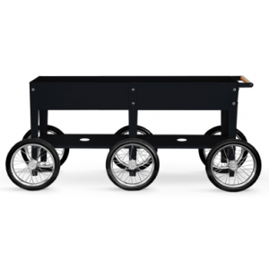 Herstera Wheels højbed på hjul H80 x B186 x D50 cm i stål - Sort/Natur