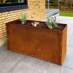 Højbed på hjul i 3mm cortenstål Højde 75cm - B50 x L150