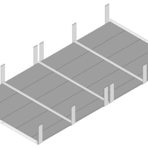 Løftet bund til højbed i PVC 50x120x240 cm