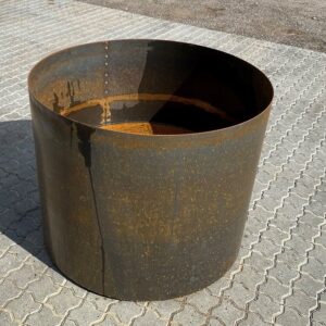 Rundt højbed på hjul i 3mm cortenstål med bund Ø95cm - 75 cm - Rust